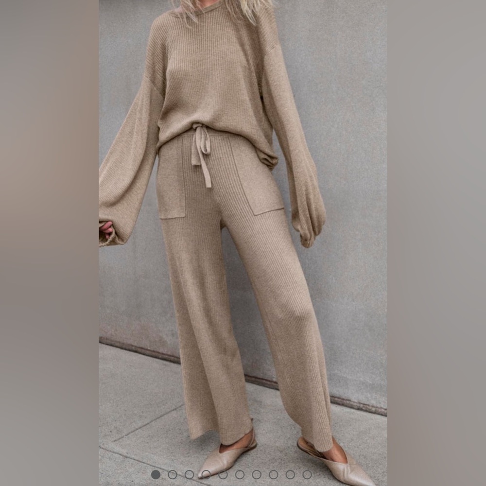 GEORGIE CASHBLEND RIB PANT SET